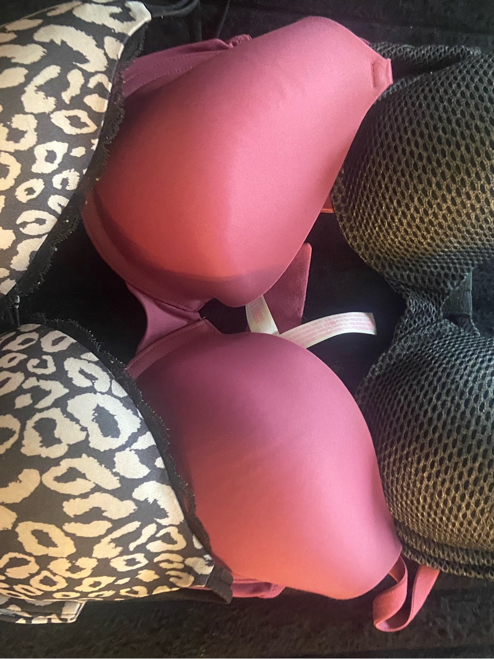 PINK Victoria's Secret Black Bra with Pink Accents